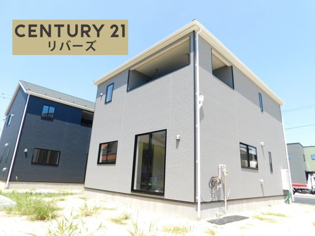 あま市七宝町遠島八幡島の新築一戸建の外観|◇３号棟◇　　いつでも見学出来ます♪♪（お問合せ当日、平日、水曜、夜間でもＯＫ）　敷地６７．０９坪　駐車楽々並列３台ＯＫ　広い庭付き、陽当たり良好！　耐震＋制震の地震に強い安心な家♪　ＺＥＨ水準仕様♪