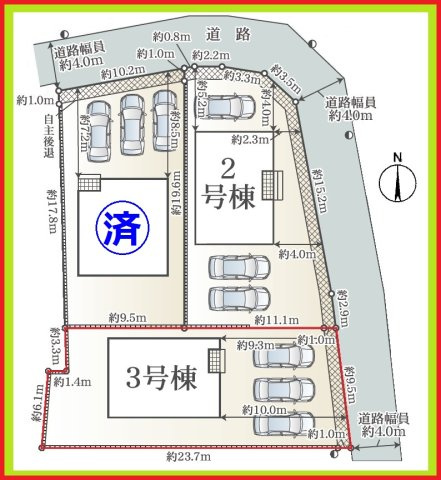 あま市七宝町遠島八幡島の新築一戸建の区画図|◇区画図・３号棟◇