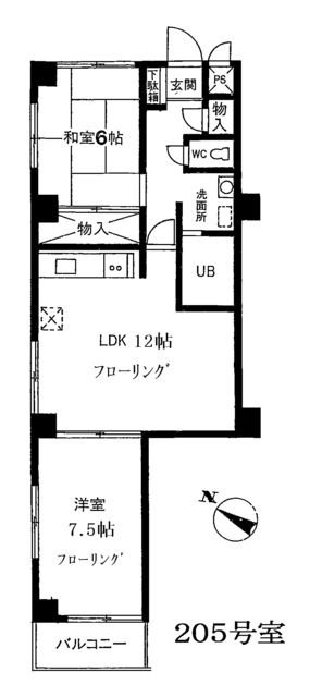 シャンブル石山の間取り