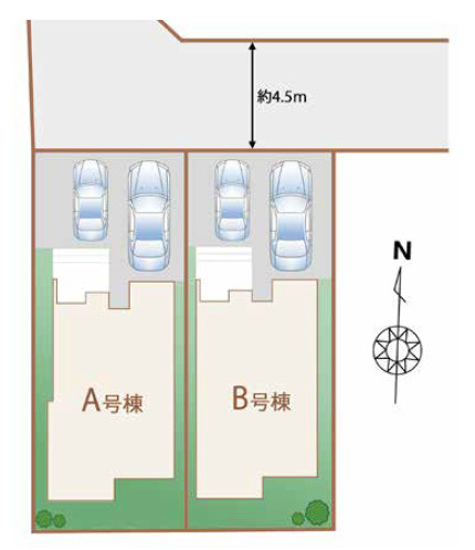 中野区上鷺宮5丁目　ZEH水準×快適邸宅　全2棟の区画図