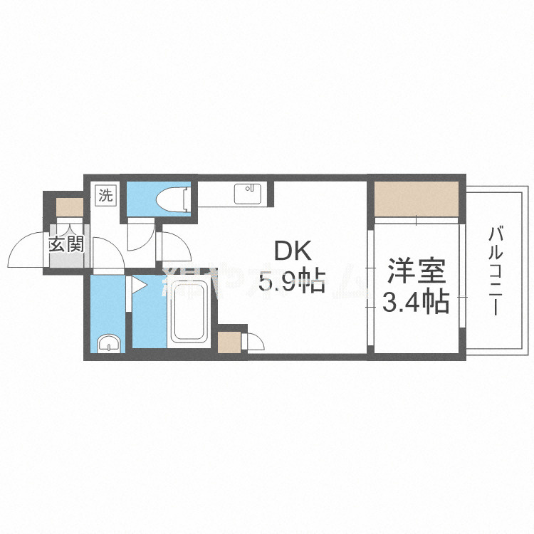 ラシュレエグゼ夕陽丘の間取り