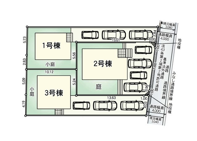 福岡市東区塩浜1丁目第6-3棟(2号棟)の区画図|配置図（2号棟）