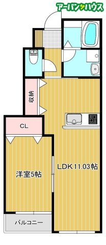 アイタウン庭瀬C棟の間取り