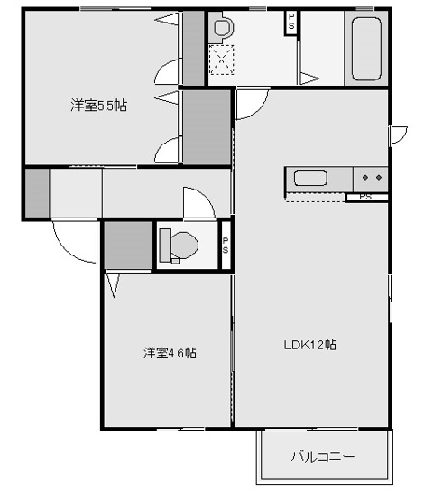 【間取り】 | ハートレーベンA
