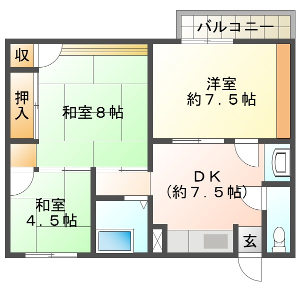 松が丘住宅9号棟の間取り