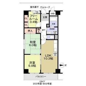 大阪市浪速区立葉１丁目の賃貸マンションの間取り