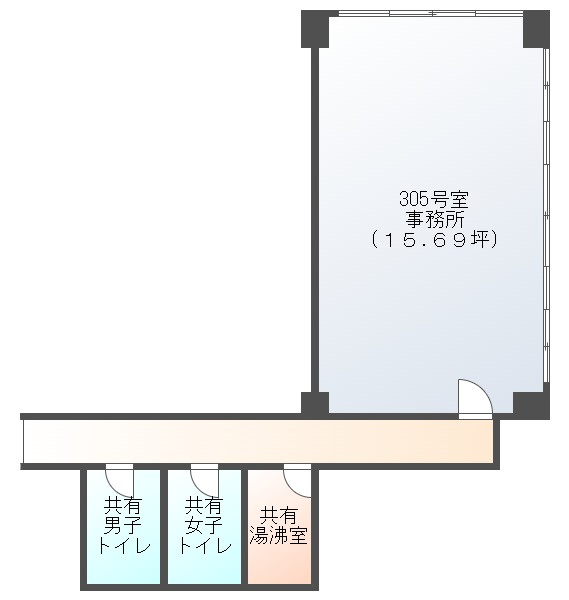 弓之町ビルテナントの間取り