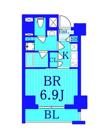 メイクスデザイン横浜阪東橋の間取り|使いやすい間取りのお部屋です。
