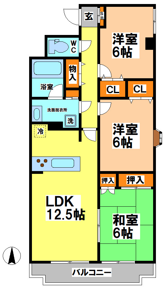 三鷹市下連雀７丁目の賃貸マンションの間取り