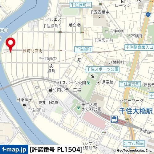 フェリオ千住緑町の地図