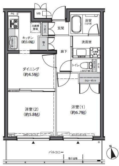 【間取り】 | フラッツα中野通り