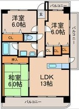 サンパディ 久留米の間取り|使い勝手の良い間取りです♪