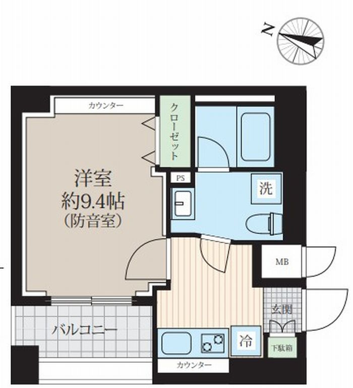 「防音マンション」343 RESIDENCE HONKOMAGOME Ⅲの間取り|9.4帖の防音室です