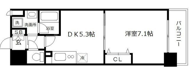 南森町プライマリーワンの間取り|南森町プライマリーワン　開放感ある間取り
