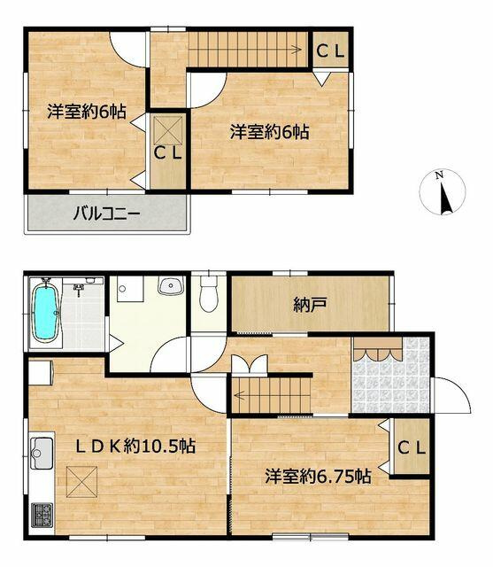 宇都宮市立伏町　3LDK　中古住宅の間取り