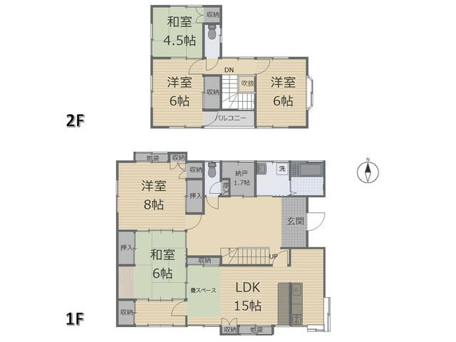 宇都宮市白沢町　5ＳＬＤＫ　中古住宅の間取り