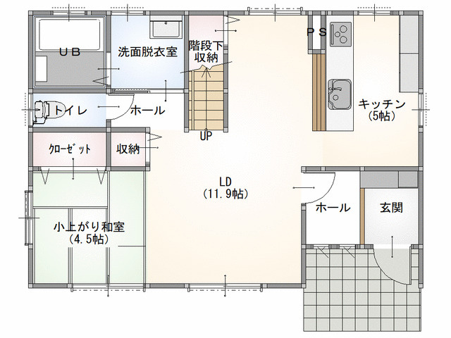 宇都宮市宝木本町　4ＬＤＫ　中古住宅の間取り