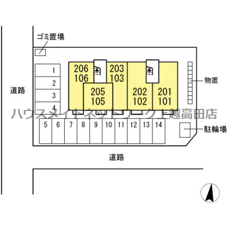 サンリジェール春日新田の区画図|配置図