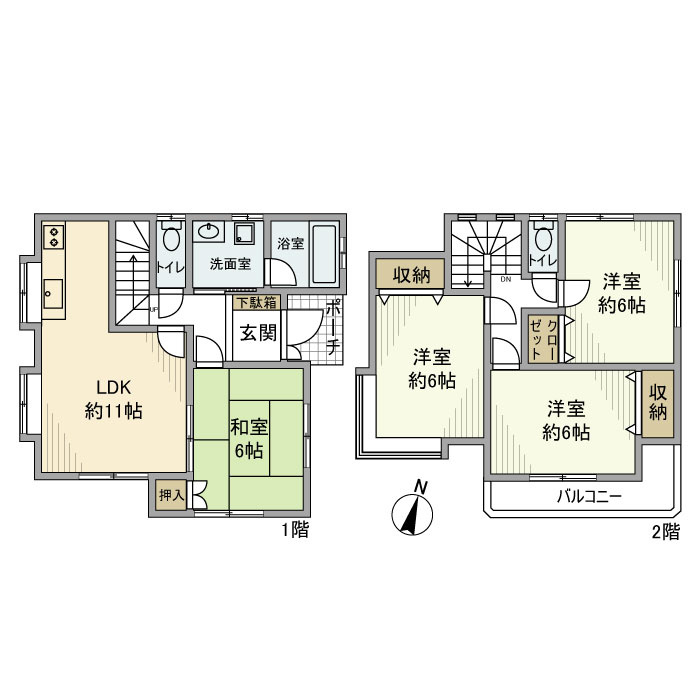 青柳戸建の間取り