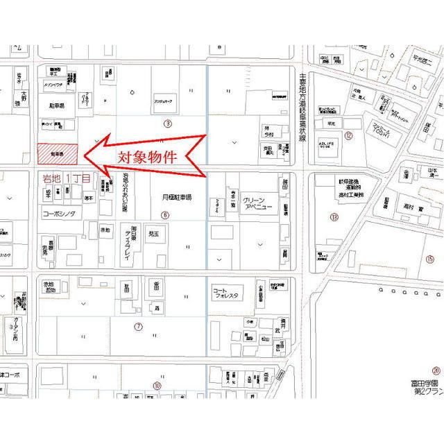 岐阜市岩地１丁目の駐車場の外観