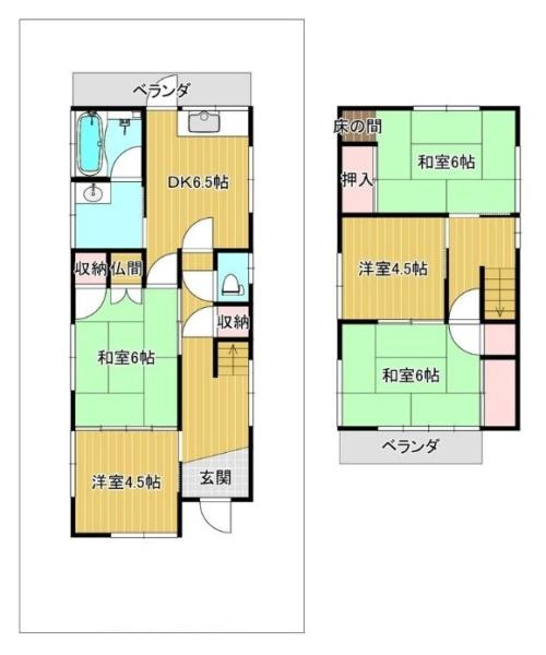 橿原市小槻町　一戸建の間取り