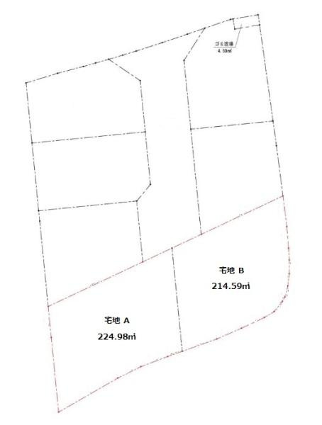 香芝市北今市７丁目の売地の土地図|■こちらはＡ号地です！■
