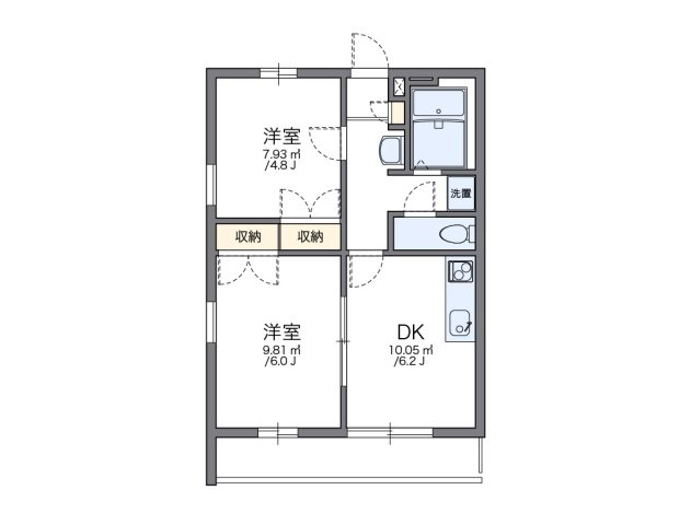 レオパレスファーストステージＦの間取り