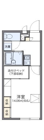 レオパレスシャルマン諫早の間取り|代表的な間取のため実際の間取とは異なる場合があります