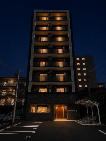 セラヴィ箱崎の外観|外観写真（夜）