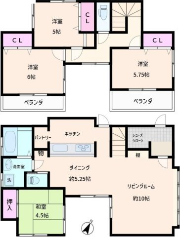【間取り】 | 川越市大字笠幡　中古戸建