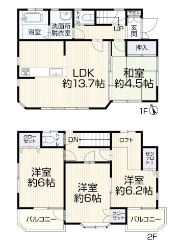 【間取り】 | 川越市木野目　中古戸建