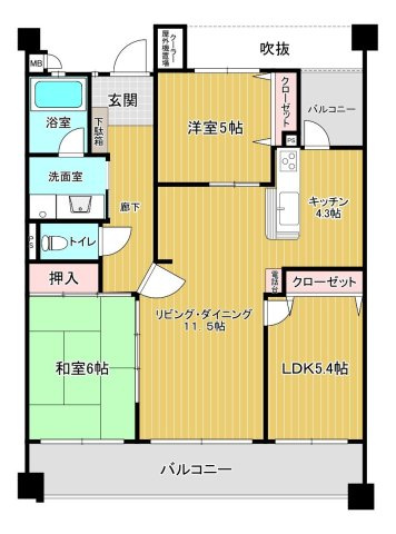 サングレート薬院ロイヤルウィンの間取り