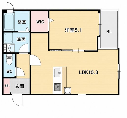 エレガンシア二日市西の間取り|別号室タイプ