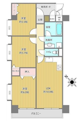 【間取り】 | ライオンズマンション川越岸町