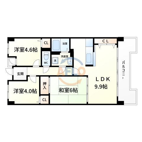 平野元町日興マンション(平野小学校区)の間取り|平野元町日興マンション　間取り