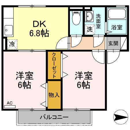 【間取り】 | パークハイム向日葵Ⅱ　A棟