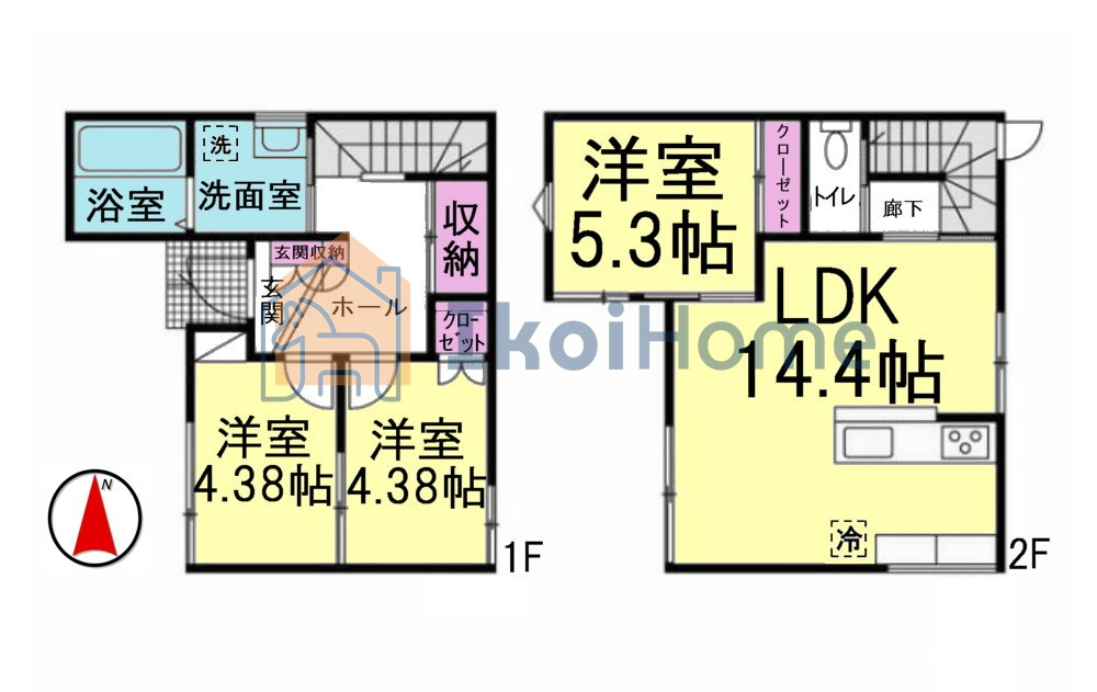 明石市二見町福里　全1棟　新築戸建の間取り|●年中無休：当日予約可●無料送迎！最短10分でお迎えに向かいます！南向きで陽当り良好のお家です♪