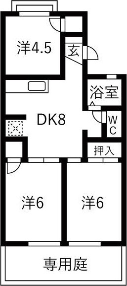 ジュネスマルフク A棟の間取り