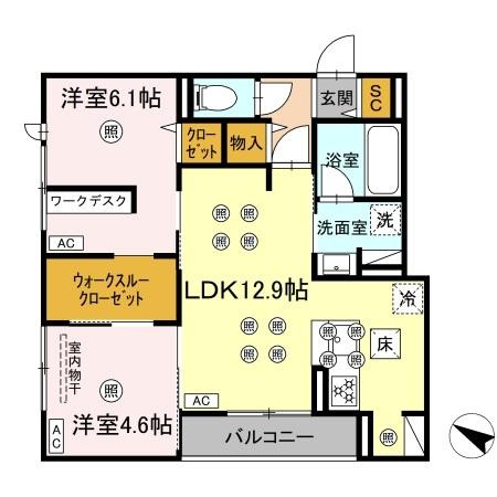 GrandValley博多の間取り|使いやすい間取りです。