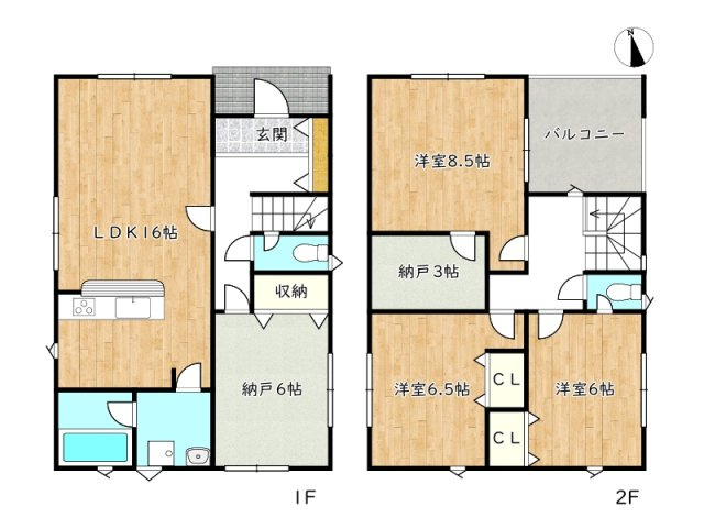 【間取り】 | 姫路市苫編第2／全2棟