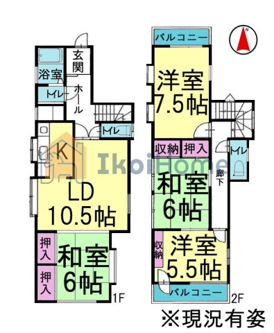 神戸市西区今寺　中古戸建の間取り|●年中無休：当日予約可●両面バルコニーで通風採光良好です！ゆったり4LDKの間取り♪