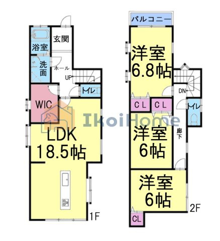神戸市西区今寺　中古戸建の間取り|●年中無休：当日予約可●１階LDKは18.5帖で広々とリフォームされます！