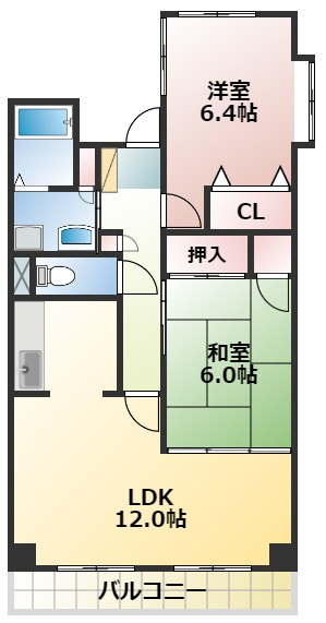 熊本市東区新外３丁目の賃貸マンションの間取り