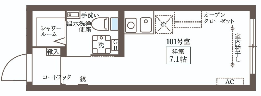 COCOCUBE大井町Ⅱの間取り