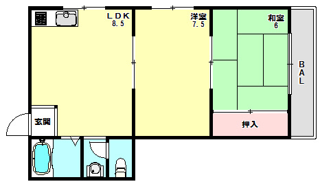 石上マンションの間取り