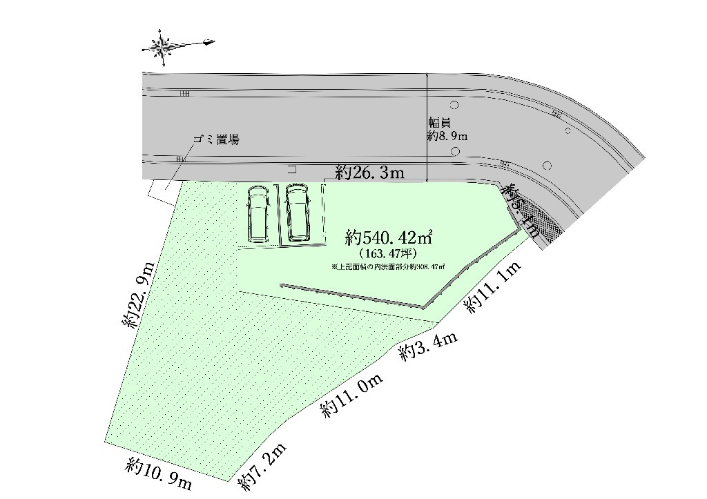【ヴィレッタの杜】甲陽園東山町Ｊ・Ｋの土地図|敷地図です