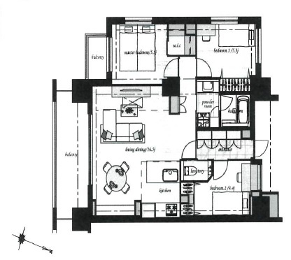 【間取り】 | クレストフォルム横浜片倉町