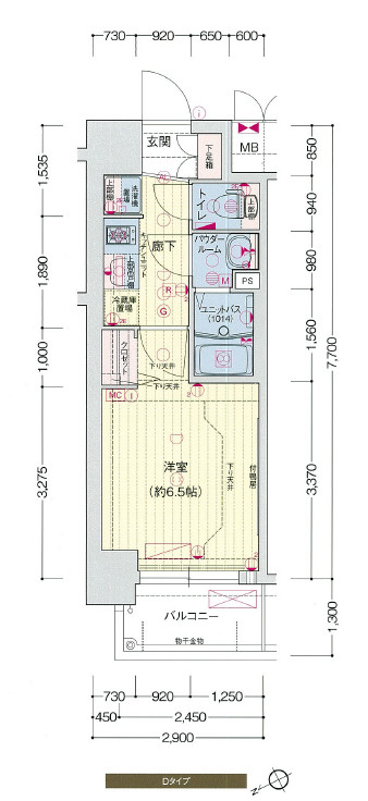 プレサンスOSAKADOMECITYスクエアの間取り|反転