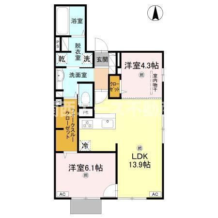 【間取り】 | D-ROOM高井田元町 