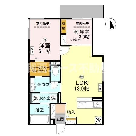 【間取り】 | D-ROOM高井田元町 